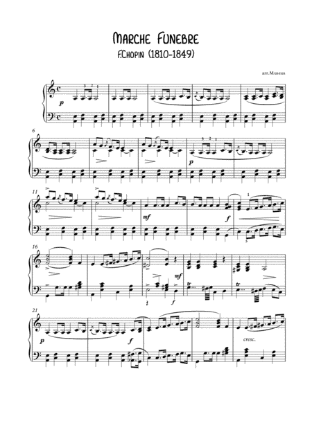 Marche Funebre by F.Chopin (arr. PianoSheetNow)