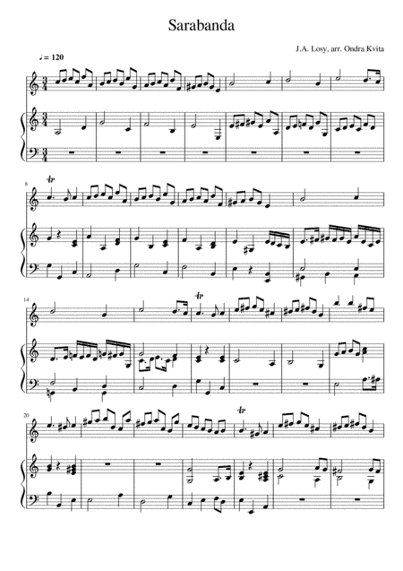 Sarabanda for Violin and Piano (arr. Ondra Kvita)