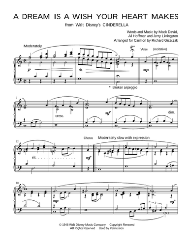 A Dream Is A Wish Your Heart Makes (arr. Richard Giszczak)