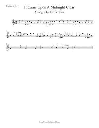 It Came Upon A Midnight Clear (Easy key of C) Trumpet (arr. Kevin Busse)