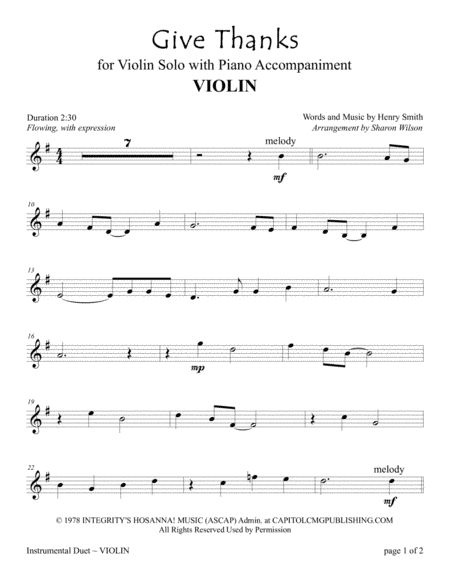Give Thanks (arr. Sharon Wilson)
