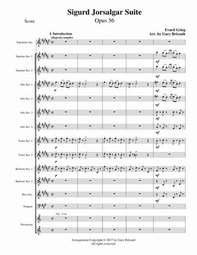 Sigurd Jorsalgar Suite - Opus 56 (arr. Gary Bricault)