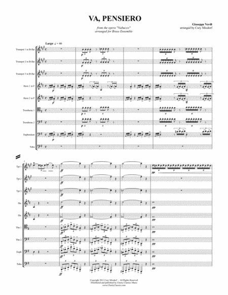 Va, Pensiero (Chorus of the Hebrew Slaves) from Nabucco for Brass Ensemble (arr. Cory Mixdorf)