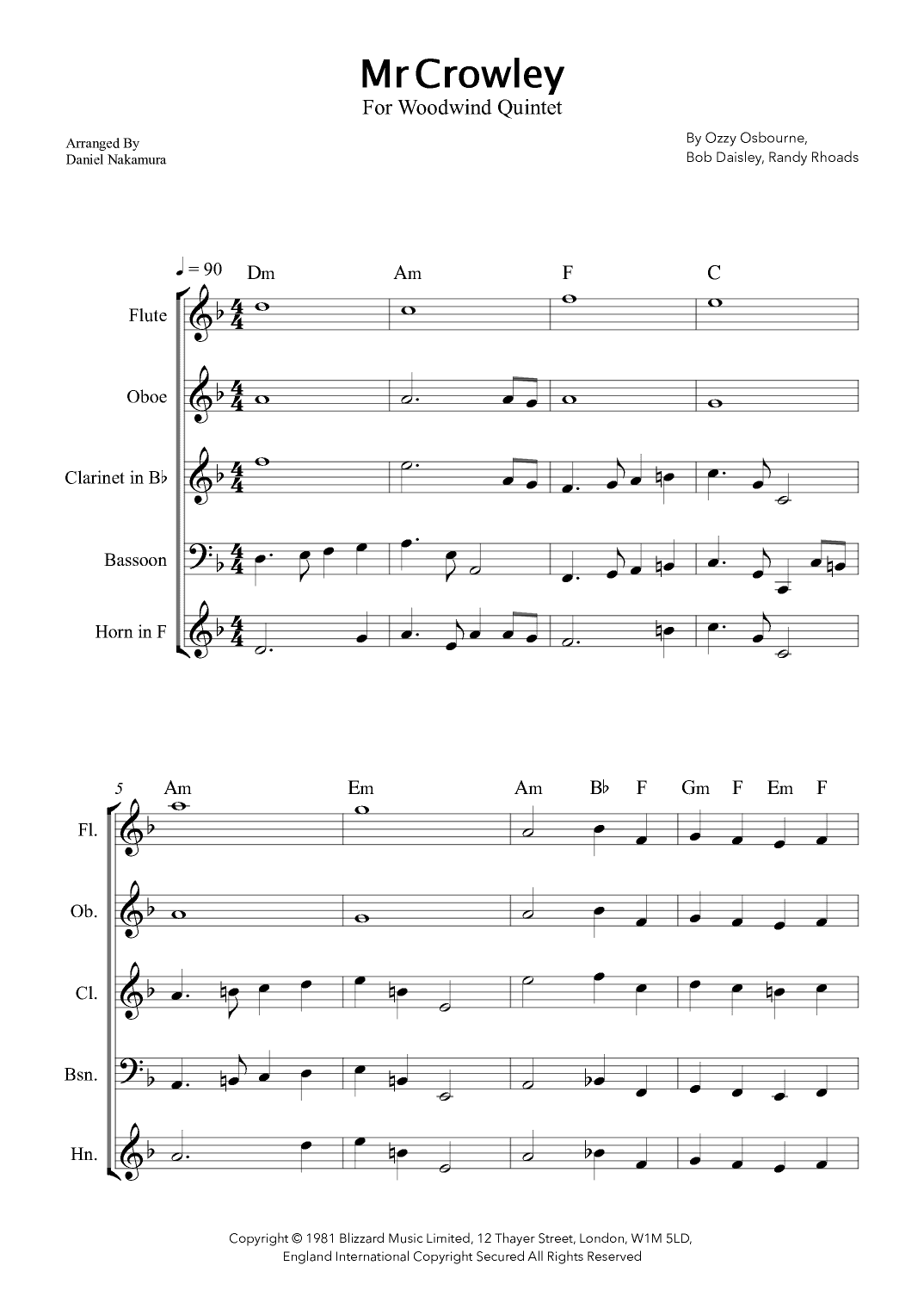 Mr. Crowley (arr. Daniel Nakamura)