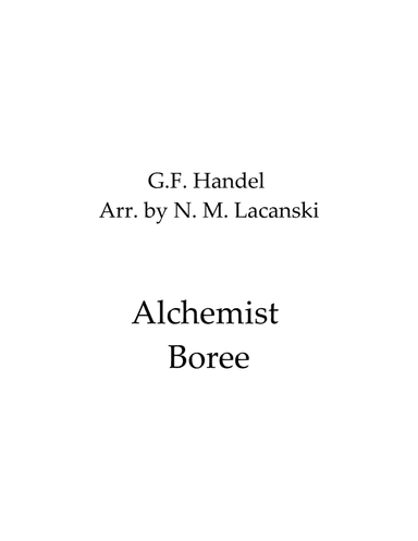 Alchemist Boree (arr. Nick Lacanski)