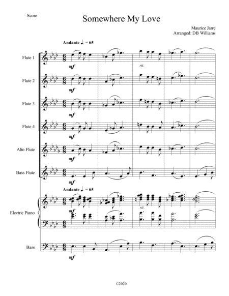 Somewhere, My Love (arr. DB Williams)