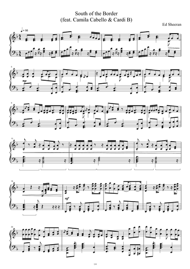 South Of The Border (feat. Camila Cabello And Cardi B) (arr. Ed Sheeran)
