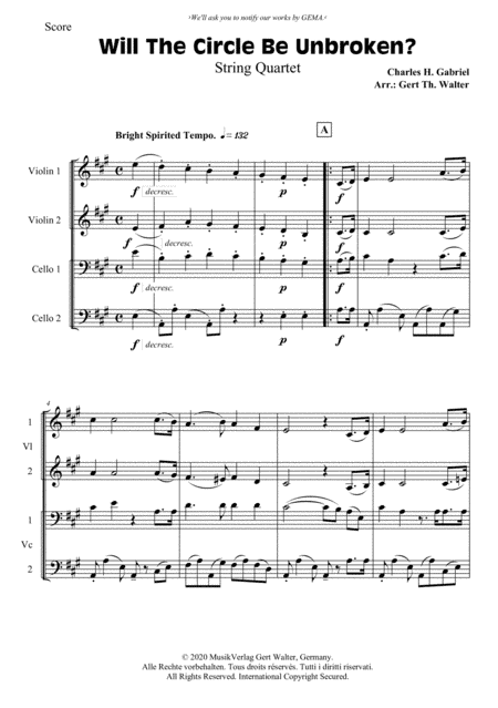 Will The Circle Be Unbroken? (arr. Gert Th. Walter)