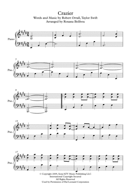 Crazier (arr. Roxana Belibou)