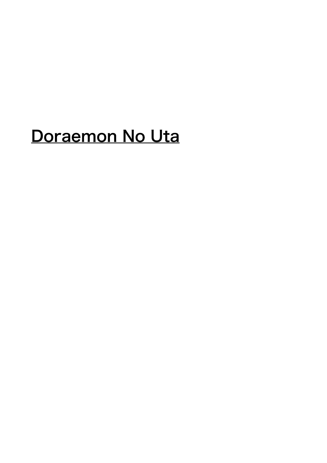 Doraemon No Uta (arr. Daisuke U.)