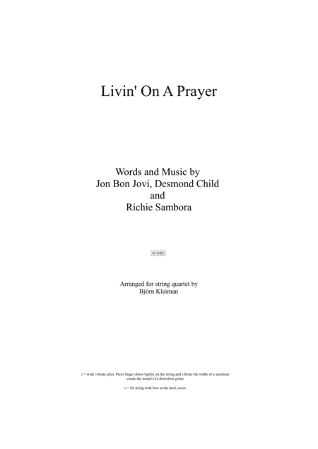 Livin' On A Prayer (arr. Björn Kleiman)