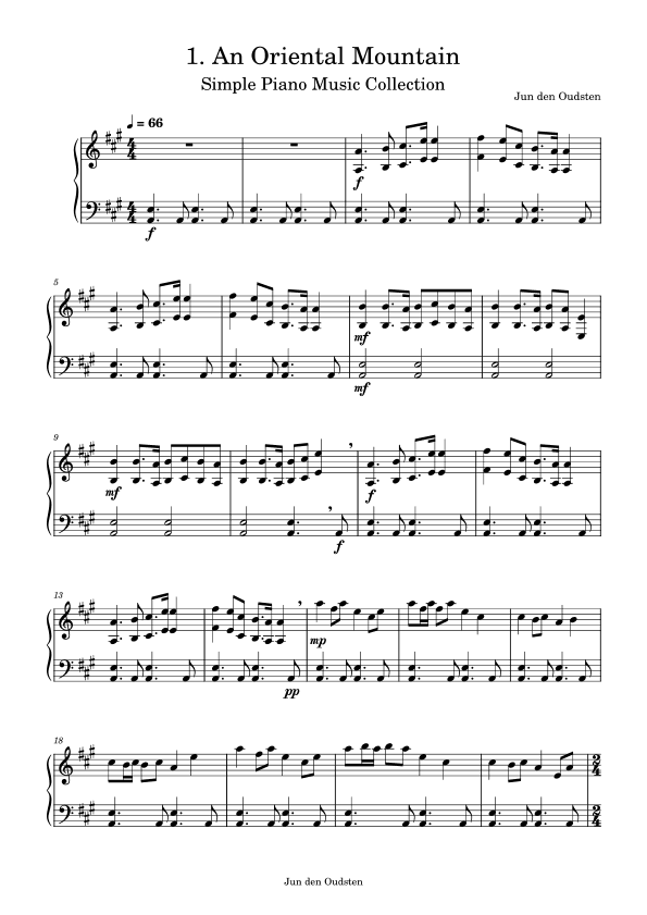Simple Piano Collection 1. An Oriental Mountain