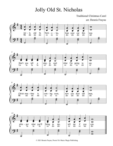 Jolly Old St. Nicholas (standard notation) (arr. Dennis Frayne)