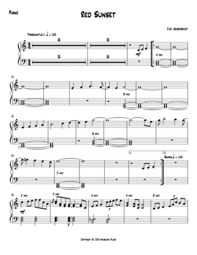 Red Sunset - Piano