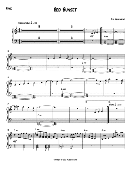 Red Sunset - Piano