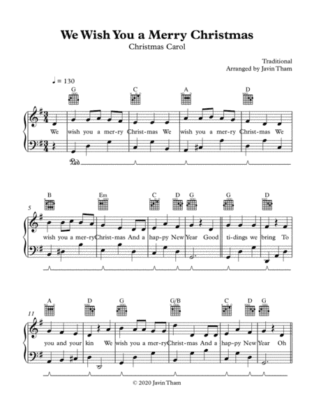 We Wish You a Merry Christmas (arr. Javin Tham)