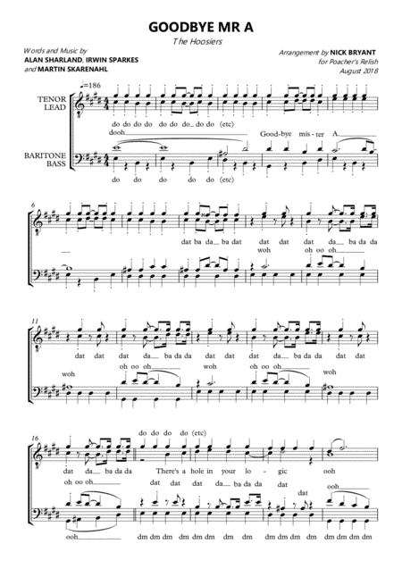 Goodbye Mr. A (arr. Nick Bryant)