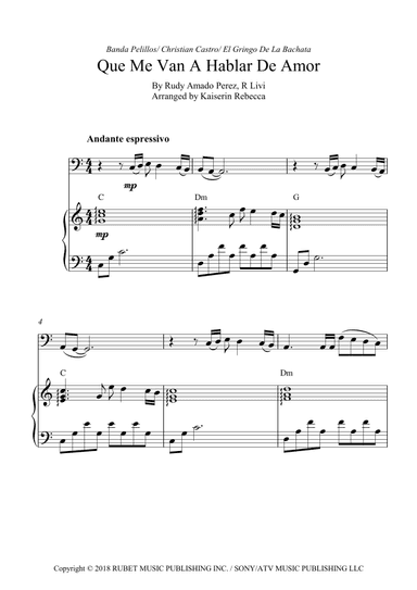 Que Me Van A Hablar De Amor (arr. Kaiserin Rebecca)