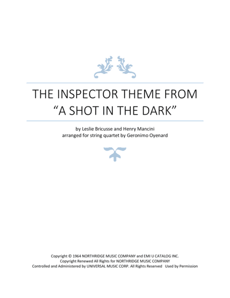A Shot In The Dark (arr. Geronimo Oyenard)