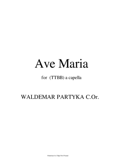 Ave Maria - TTBB,  a capella