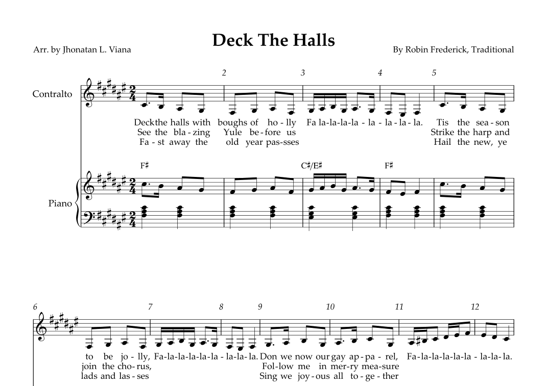 Deck The Halls (arr. Jhonatan Lucio Viana)