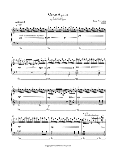 "Once Again" by Tania Przywara (2020), Piano Solo