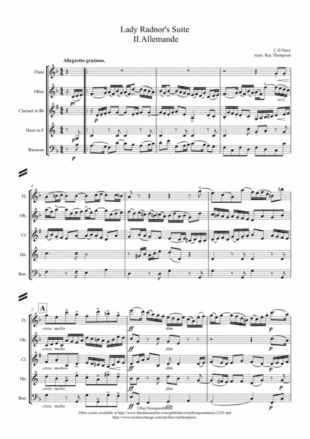 Parry: Lady Radnor's Suite II. Allemande - wind quintet (arr. Ray Thompson)
