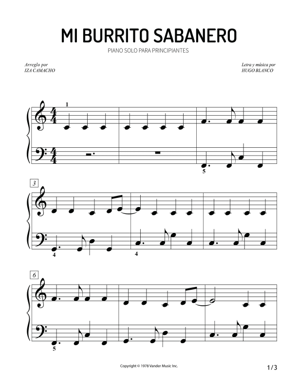 El Burrito Sabanero (mi Burrito Sabanero) (arr. Iza Camacho F.)