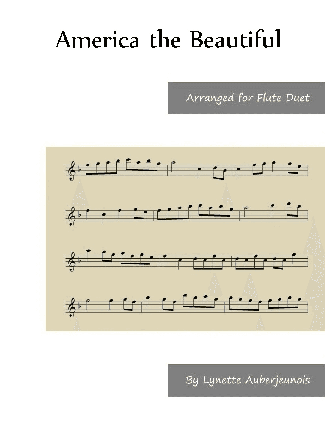 America the Beautiful - Flute Duet (arr. Lynette Auberjeunois)