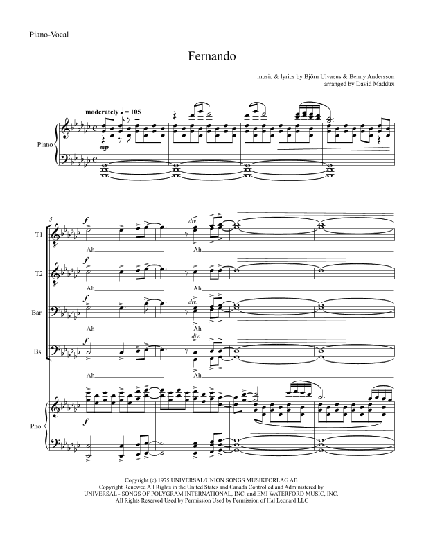 Fernando (arr. David Maddux)