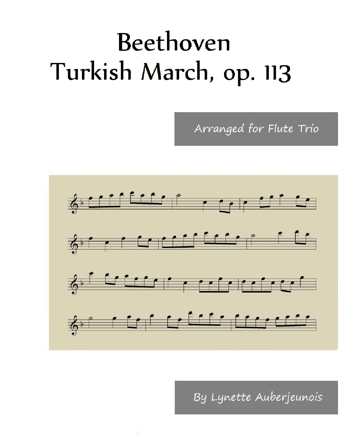 Turkish March, op. 113 - Flute Trio (arr. Lynette Auberjeunois)