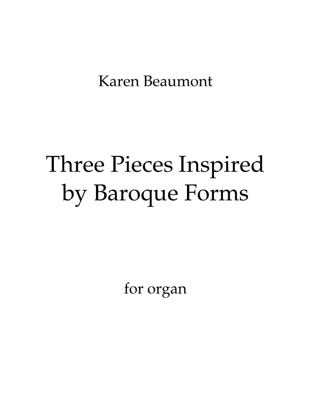 Three Pieces Inspired by Baroque  Forms