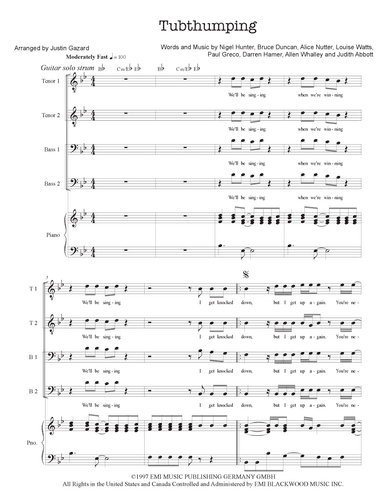 Tubthumping (arr. Justin Gazard)