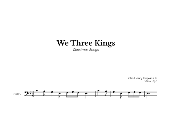 We Three Kings for Easy Cello Solo (arr. Marcos Soares)