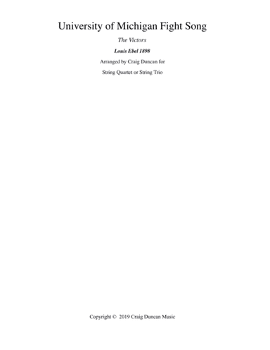 University of Michigan Fight Song (arr. Carig Duncan)