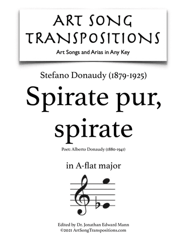 DONAUDY: Spirate pur, spirate (transposed to A-flat major) (arr. ArtSongTranspositions.com)