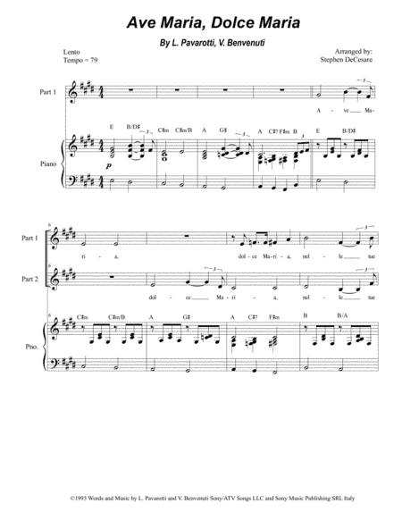 Ave Maria, Dolce Maria (arr. Stephen DeCesare)