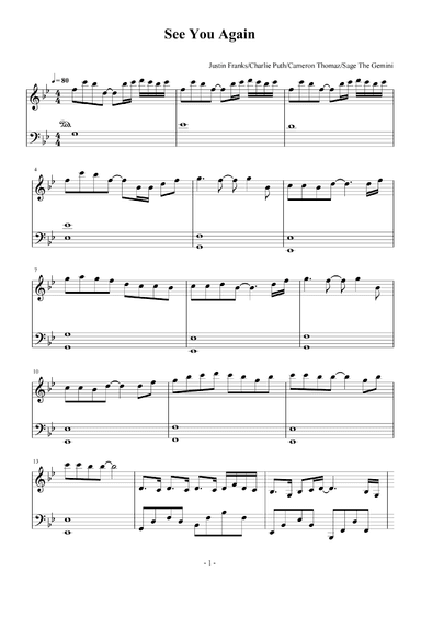 See You Again (arr. Cameron Thomaz)
