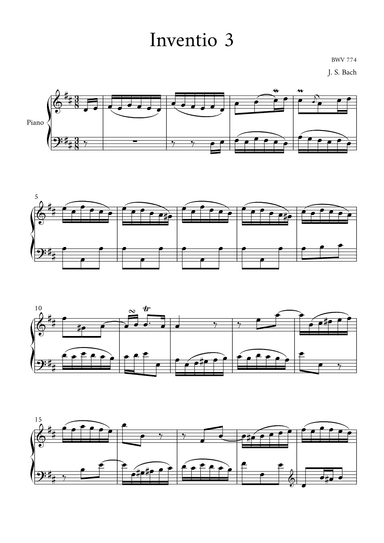 Invention 3 (BWV 774) (arr. BTmusic)