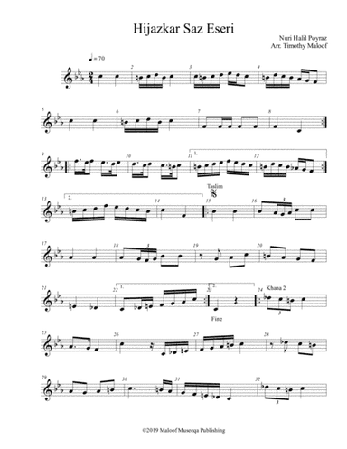 Hijazkar Saz Eseri (arr. Timothy Maloof)