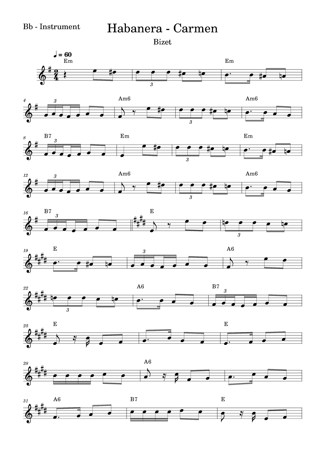 Habanera - Carmen (arr. Fabio Eduardo de Oliveira)
