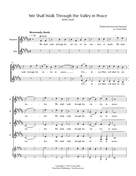We Shall Walk Through the Valley in Peace (SSAA) - arr. Casey Rule (arr. Casey Rule)