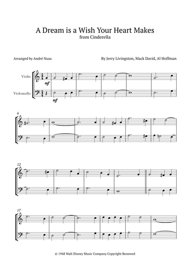 A Dream Is A Wish Your Heart Makes (arr. André Nusa)