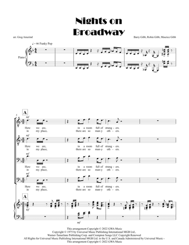 Nights On Broadway (arr. Gregory Amerind)