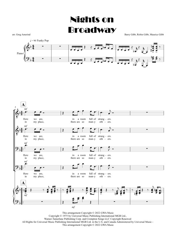 Nights On Broadway (arr. Gregory Amerind)