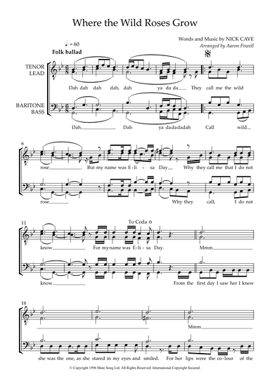 Where The Wild Roses Grow (arr. Aaron Powell)