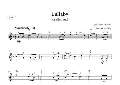 Brahms Lullaby -  Solo Violin (arr. Vitor Melo)
