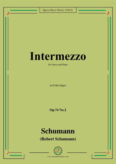 Schumann-Intermezzo,Op.74 No.2,in D flat Major (arr. OSM Press)