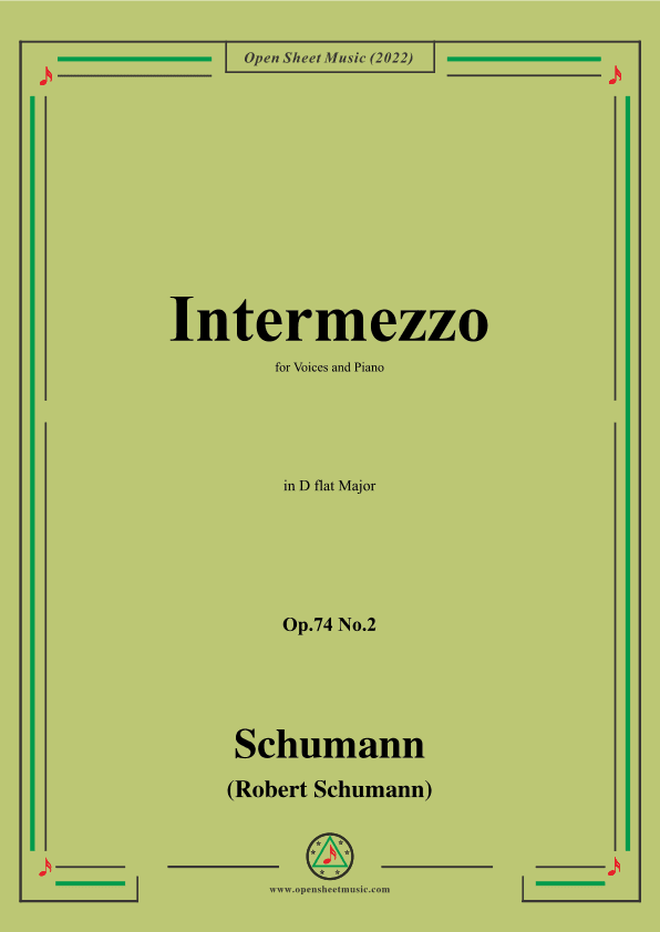 Schumann-Intermezzo,Op.74 No.2,in D flat Major (arr. OSM Press)