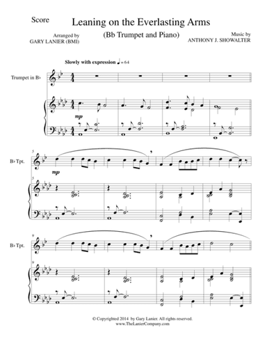 LEANING ON THE EVERLASTING ARMS (Bb Trumpet/Piano and Trumpet Part) (arr. Gary Lanier)